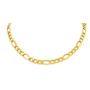 Yellow Gold Hollow Figaro Chain Real 10K Necklace 18'' to 24'', 3.5MM