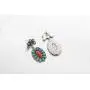 Cowlyn Turquoise Earring Green Bohemian Style Flowers Dangle Drop Exaggerated Retro Ladies 925 Silver Handmade Valentine Women Jewelry