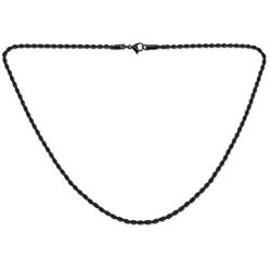 Unisex Classic Simple Strong 3MM 040 Gauge Strong Twist Cable Rope Chain Necklace for Men Black IP Silver Tone Stainless Steel 18 20 24 Inch