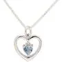 Girls Sterling Silver''Dancing Heart'' Simulated Birthstone Necklace Girls Sterling Silver''Dancing Heart'' Simulated Birthstone Necklace