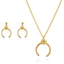 18k Gold Plated Tie the Knot Necklace and Love Knot Earrings Set for Women, Dainty Jewelry Set for Wedding Party, Bridal and Bridesmaid Accessories