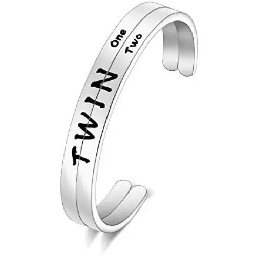 ENSIANTH Twins Gift Twin Bracelet Twin One Twin Two Cuff Bangle ENSIANTH Twins Gift Twin Bracelet Twin One Twin Two Cuff Bangle