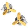 MRCUFF Airplane Plane Propellor Pilot Propeller Pair Cufflinks in a Presentation Gift Box & Polishing Cloth