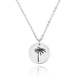 Palm Tree Necklace Tiny Pendant Nature Lover Jewely Dainty Charm Gift Ideas