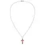 AeraVida Minimalism Christian Cross Reconstructed Red Coral .925 Sterling Silver Pendant Necklace AeraVida Minimalism Christian Cross Reconstructed Red Coral .925 Sterling Silver Pendant Necklace