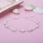BlingGem Bracelet for Girls 925 Sterling Silver Cross Beads Bracelet Silver Balls Layer Chain Boho Beach Dainty Heart Charm Bracelet Gift for Women Summer
