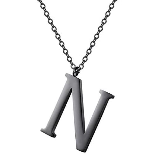 PROSTEEL Stainless Steel/Sterling Silver Initial Name Necklace, A to Z Initial Letter Personalized Necklaces for Men Women, Gold/Silver/Black Tone, 16''/20'' Adjustable, Come Gift Box