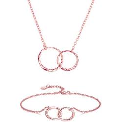 Long tiantian Mother Daughter Necklace Two Interlocking Infinity Double Circles Pendant Necklace Mothers Day Birthday Jewelry Gifts from Daughter for Mom
