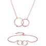 Long tiantian Mother Daughter Necklace Two Interlocking Infinity Double Circles Pendant Necklace Mothers Day Birthday Jewelry Gifts from Daughter for Mom