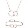 Long tiantian Mother Daughter Necklace Two Interlocking Infinity Double Circles Pendant Necklace Mothers Day Birthday Jewelry Gifts from Daughter for Mom