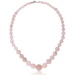 Gem Stone King 10MM Simulated Rose Quartz Round Bead Necklace Bracelet and Earrings Set 20 Inch