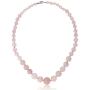 Gem Stone King 10MM Simulated Rose Quartz Round Bead Necklace Bracelet and Earrings Set 20 Inch