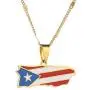Stainless Steel Trendy Enamel Puerto Rico Map Pendant Chain for Women Puerto Ricans Map Jewelry Stainless Steel Trendy Enamel Puerto Rico Map Pendant Chain for Women Puerto Ricans Map Jewelry