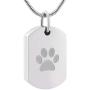 DESIGNSCAPE3D Pet Cremation Jewelry for Ashes Paw Print Urn Necklace for Ashes Stainless Steel Keepsake Memorial Pendant Ashes Necklace for Cat Dog with 20'' Chain + Gift Box + Filling Kit