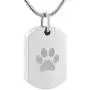 DESIGNSCAPE3D Pet Cremation Jewelry for Ashes Paw Print Urn Necklace for Ashes Stainless Steel Keepsake Memorial Pendant Ashes Necklace for Cat Dog with 20'' Chain + Gift Box + Filling Kit