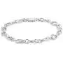 Vanbelle Sterling Silver Jewelry Hand-Made Fancy Link Chain Bracelets with Rhodium Plating for Women and Girls