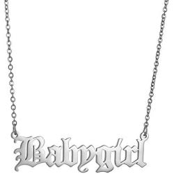 TOOPNK Old English Babygirl Necklace Gold Angle Honey Princess Mama Daddy Brat Baby Necklaces for Girls Stainless Steel Jewelry Birthday Gift for Women Girl