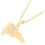 Stainless Steel The Dominican Republic Map Pendant Necklace for Women Gold Color Jewelry Map of Dominican