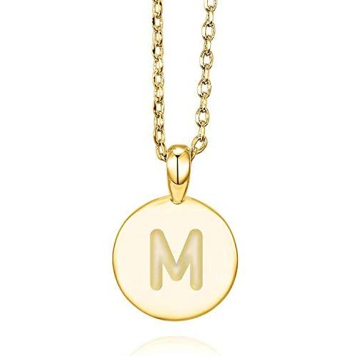 PAVOI 14K Rose Gold Plated Letter Necklace for Women | Gold Initial Necklace for Girls