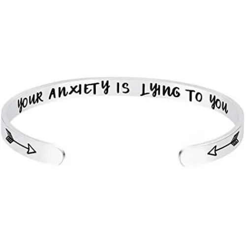 Fesciory Inspirational Bracelets for Women,Stainless Steel Engraved Personalized Positive Mantra Quote Keep Going Cuff Bangle College Graduation for Her