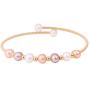 Cultured Pearl Open Cuff Bracelet 18k Gold Bangle Wire Wrapped Adjustable Wedding Jewelry for Women