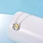 POPLYKE Sunflower Daisy Necklace S925 Sterling Silver Horseshoe Pendant Necklace for Women