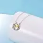 POPLYKE Sunflower Daisy Necklace S925 Sterling Silver Horseshoe Pendant Necklace for Women