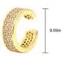 CRIVEER Silver plated Zirconia Sparkling Round Huggie Ear Cuff W1.6g Diameter 14mm CRIVEER Silver plated Zirconia Sparkling Round Huggie Ear Cuff W1.6g Diameter 14mm