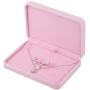 Large Velvet Jewelry Set Box, Big Necklace and Ring Earring Pendant Gift Box, Pearl Necklace/Chunky Necklace Jewelry Storage Case (Pink)