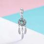 ABAOLA Dream Catcher Dangle 925 Sterling Silver Charm Feather Beads for Fashion Charms Bracelet & Necklace