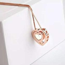 xinjue Forever Love Gold Double Heart Pendant Layered Necklace for Women Jewelry Gifts 16 inches…