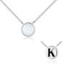 LUHE Initial Necklace Sterling Silver Circle Engraved Name 26 Letter Alphabet Pendant Necklace Jewelry Gifts for Women Teens Girls