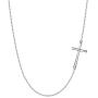 EleQueen 925 Sterling Silver Sideways Cross Pendant Choker Necklace Christian Jewelry Gifts for Mother Women Girls