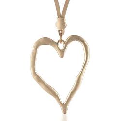 Gold Trandy long necklace with Love Heart pendant choker chunky necklaces for women fashion jewelry