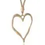 Gold Trandy long necklace with Love Heart pendant choker chunky necklaces for women fashion jewelry