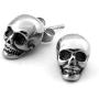 Warvik Biker Skull Stud Earrings Gothic Punk Skeleton Dangle Hip Hop Accessories, Stainless Steel Jewelry Mens Womens