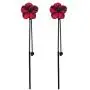 KaFu Lightweight Long Flower Tassel Dangle Earrings,Red/Green Petal Drop Earrings 925 Silver Needle Earrings for Women Girls Fashion Jewelry Birthday Gifts