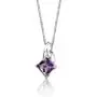 Peora Amethyst Princess Cut Pendant Necklace Sterling Silver 2.00 Carats Peora Amethyst Princess Cut Pendant Necklace Sterling Silver 2.00 Carats