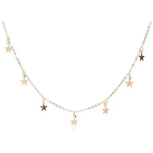 Dolland Lucky Star Choker Necklace Pendant Tassels Chain Statement Necklace for Women Girls,Gold,Adjustable