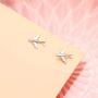 Stud Earrings For Men Women Teen Girls Boys 925 Sterling Silver Football/Airplane/Solitaire Dainty Earrings, Best Birthday Christmas Gifts