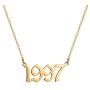 SEMBILAN Birth Year Number Pendant Necklace Stainless Steel Birthday Gold Year Old English Necklace for Women Girl Jewelry