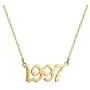 SEMBILAN Birth Year Number Pendant Necklace Stainless Steel Birthday Gold Year Old English Necklace for Women Girl Jewelry