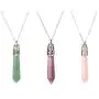 KWHY Healing Crystal Necklace for Women Men Hexagonal Natural Quartz Stone Pendant Gemstones Jewelry Pendulum Crystal Divination with Two Different Chains KWHY Healing Crystal Necklace for Women Men Hexagonal Natural Quartz Stone Pendant Gemstones Jewelry Pendulum Crystal Divination with Two Different Chains