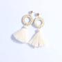 Baoqin Rattan Tassels Earrings For Women – Boho Wicker Woven Handmade Earrings for Women Girls