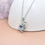 Wolf Pendant Necklace 925 Sterling Silver Moonstone Necklace Wolf Lovers Jewelry for Women Girl