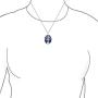 Bling Jewelry Lapis Turquoise Abalone White MOP Oval Wishing Tree Family Tree of Life Pendant Necklace for Women 925 Sterling Silver
