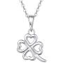 FANCIME 925 Sterling Silver Star Heart Small Stud Earrings/Pendant Necklace Cute Tiny Charm Earrings High Polished Dainty Fine Jewelry Set Gifts for Mom Women Teen Girls