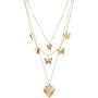 W WOOGGE Gold Layered Necklace Butterfly Choker Chain Gift Jewelry for Women and Girls