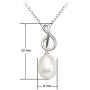 SolidSilver - Sterling Silver Musical Note Treble Clef Simulated Fresh Water Pearl Stud Earrings and Pendent Necklace.