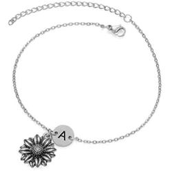 Joycuff Sunflower Bracelets for Women Teen Girls Daughter Best Friend Youre My Sunshine Initial Jewelry Birthday Gifts for Her